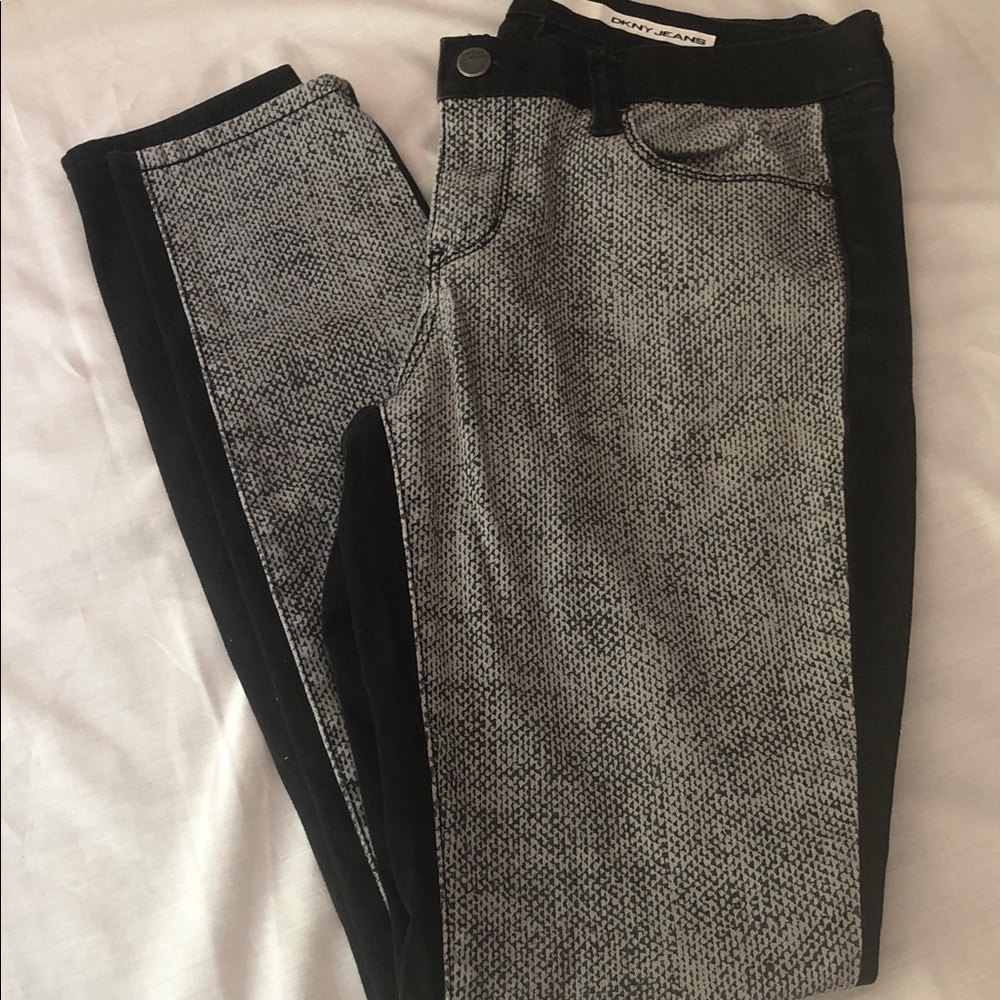 DKNY Gray and Black Knit Ponte Joggers